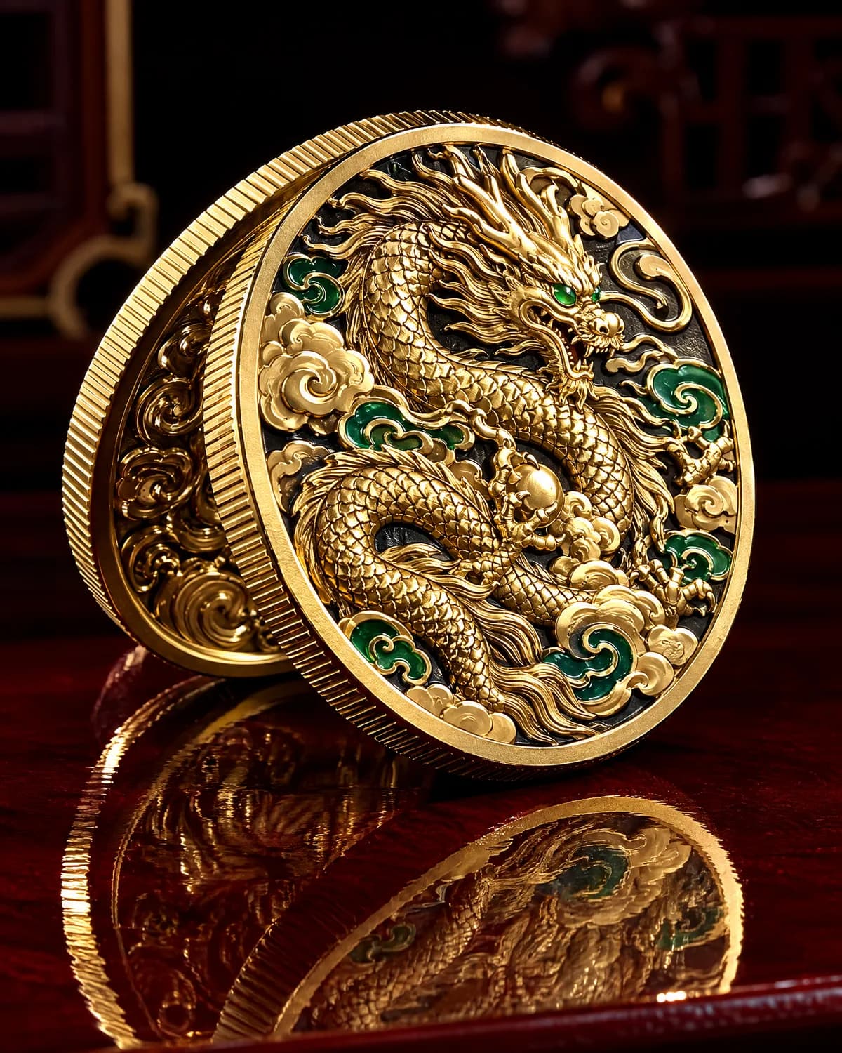 昇り龍 金運メダル 50mm